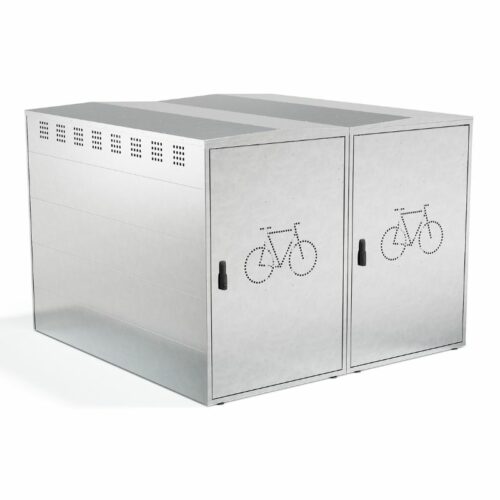 Fietskluis Basic 14 Protect fietsbox Basic verzinkt voor 2 fietsen – dubbele afsluitbare fietskluis